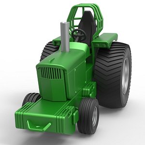 3D Diecast fun short Pulling Tractor Scale 1 to 25
