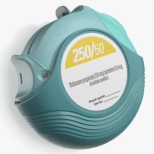 3D model Dry Powder Disk Inhaler Medical Device Teal