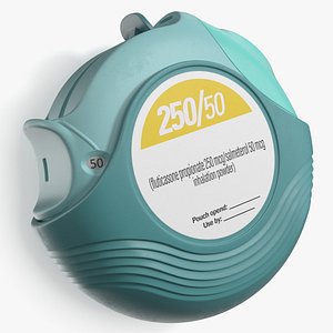 Dry Powder Disk Inhaler Medical Device Teal