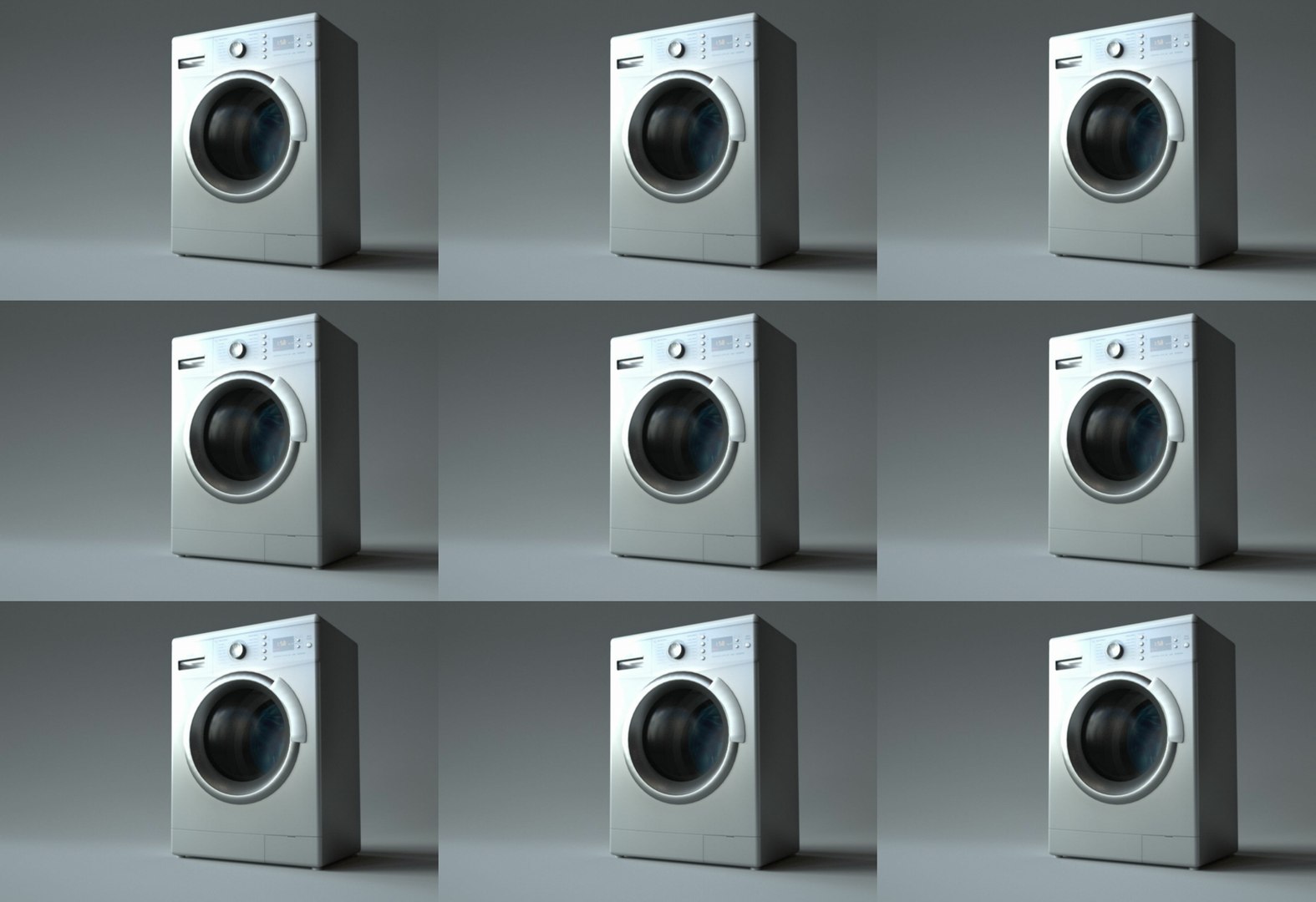 3D Model Washing Machine Laundry Room Fully Automatic Washing Machine