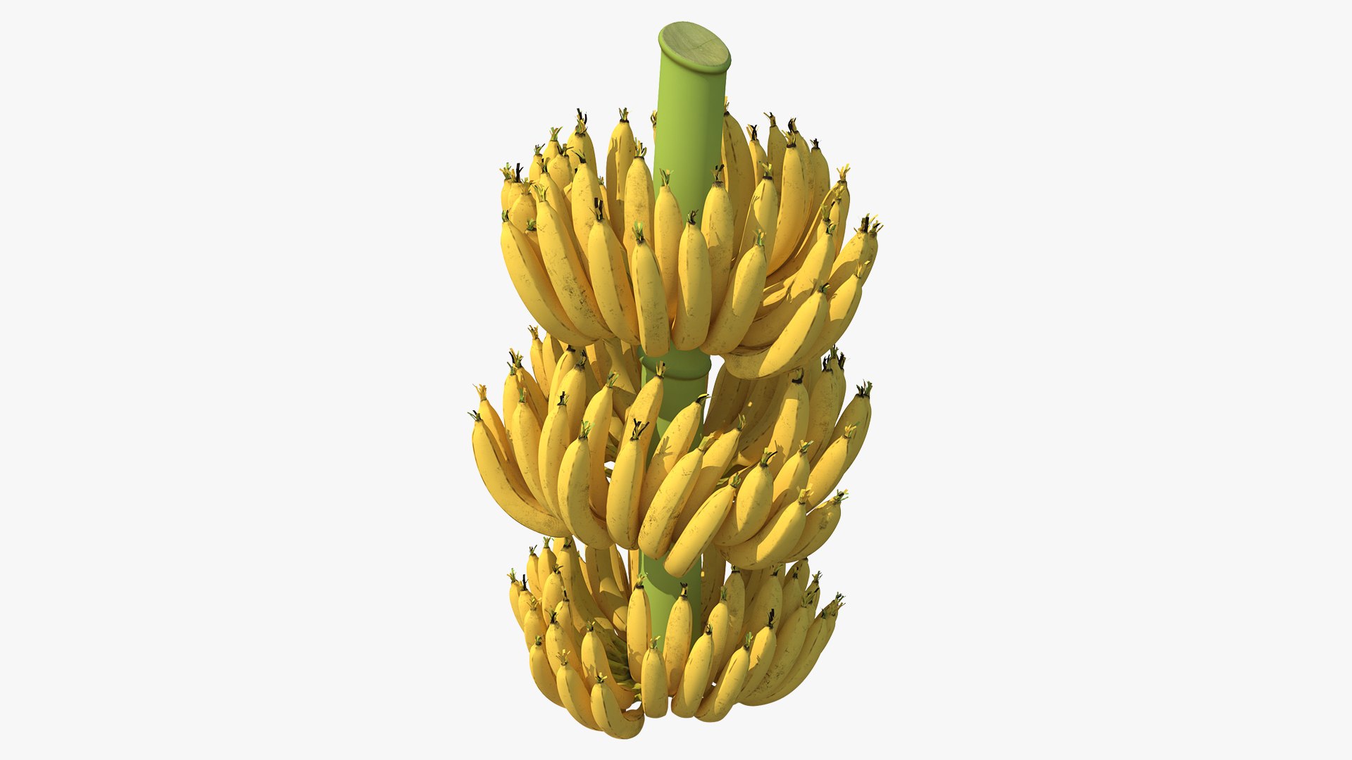 Ripe Yellow Banana Cluster 3D model preview