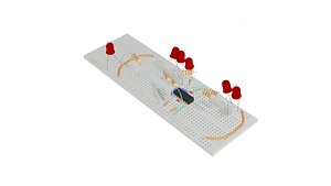 electronic components with breadboard