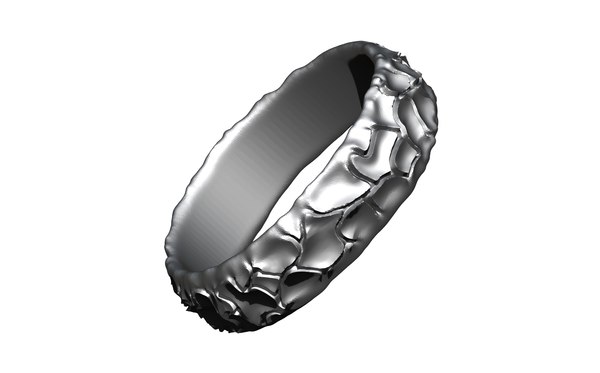 Cracked Parts Fashion Ring 3D model
