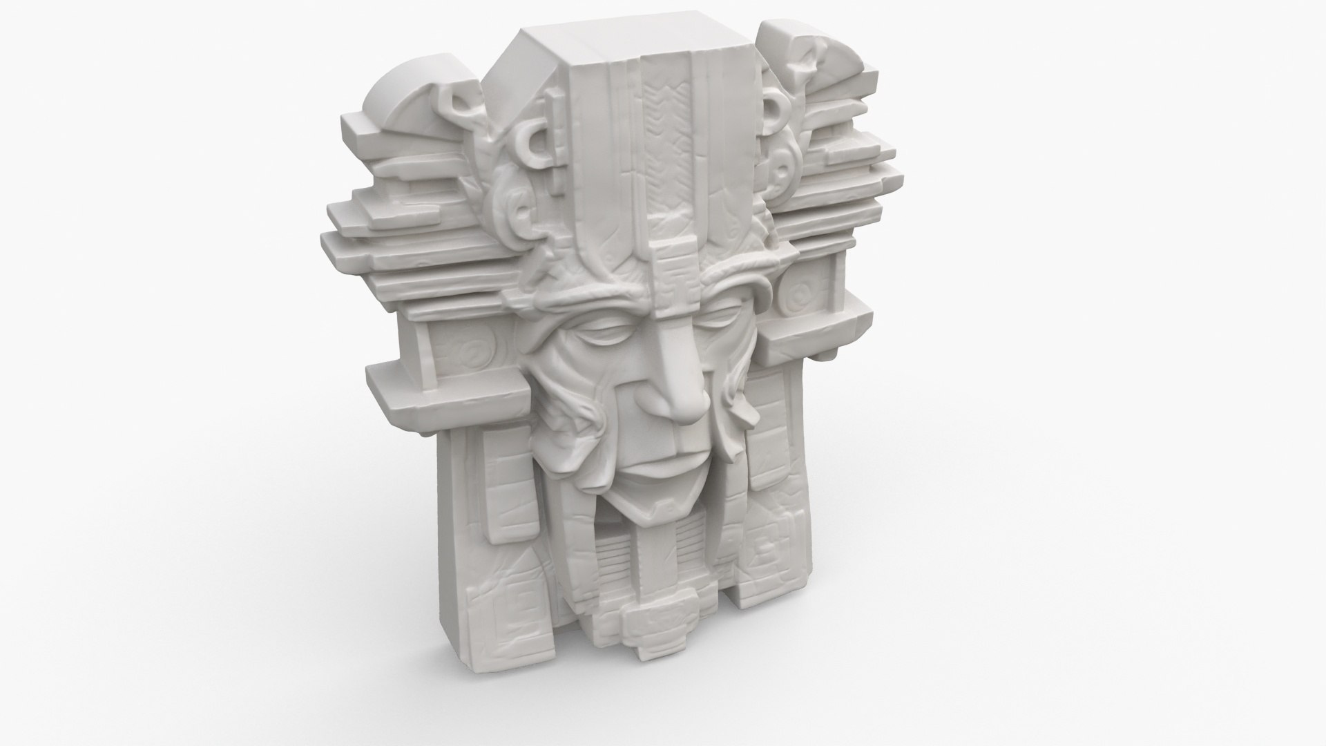 Aztec Stone Head 1 3D Model - TurboSquid 2192078