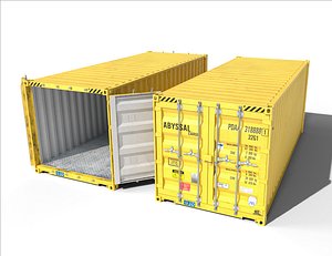20ft Cargo Container Yellow model