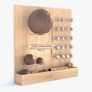 3D Paragon Studio Luxury Gym Equipment - wall storage unit 2 panel model