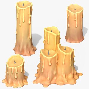 3D model Stylized Candles Pack 01 - PBR Game Ready Low-Poly