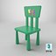 3D Kids Chair Low-poly PBR model