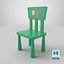 3D Kids Chair Low-poly PBR model