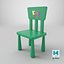 3D Kids Chair Low-poly PBR model