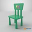 3D Kids Chair Low-poly PBR model