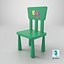 3D Kids Chair Low-poly PBR model