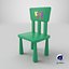 3D Kids Chair Low-poly PBR model