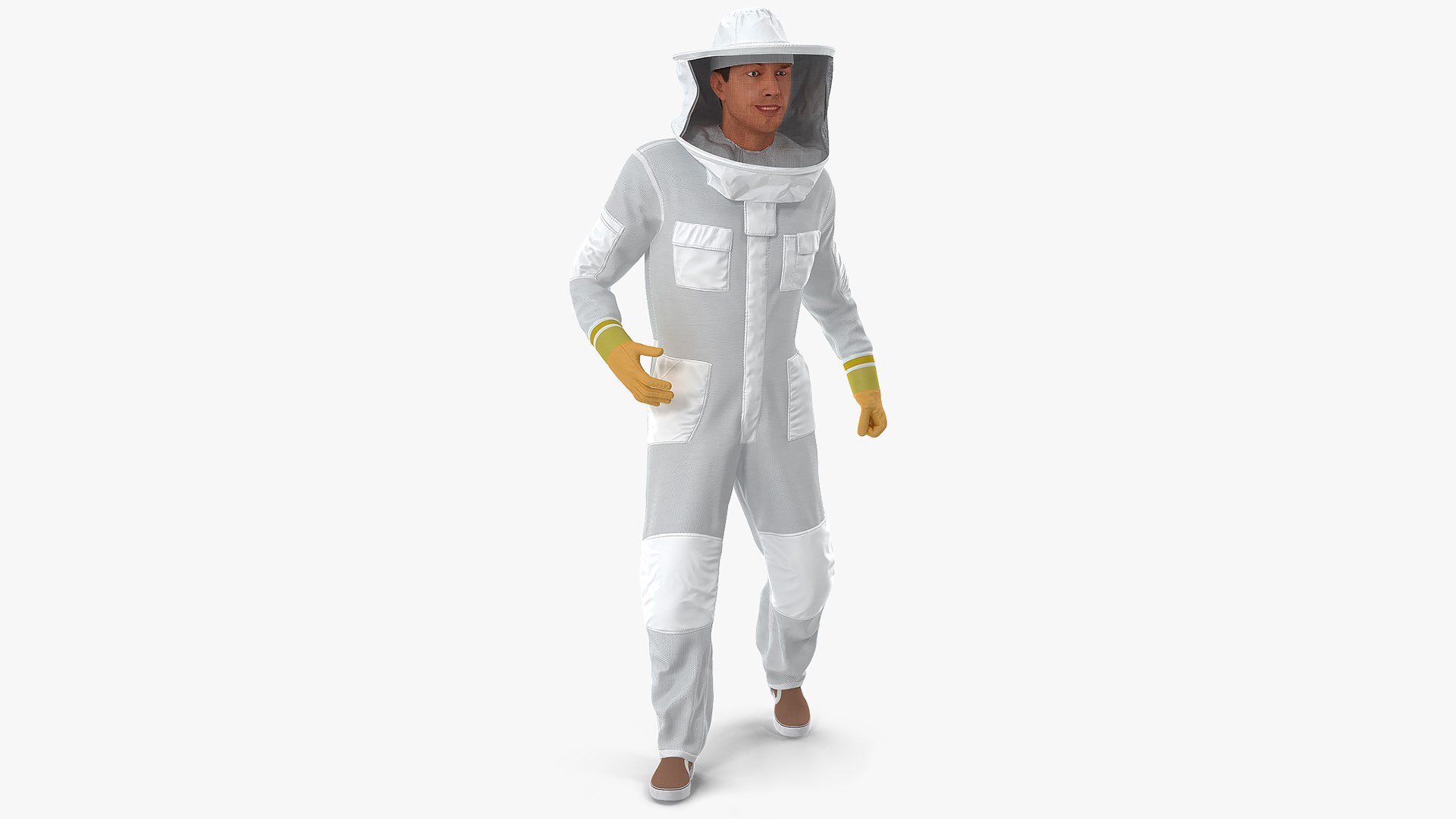 Man wearing Beekeeping Suit Rigged for Modo 3D model preview