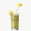 Limonata con cannuccia di plastica di frutta