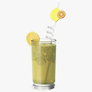 Lemonade with Fruit Plastic Straw