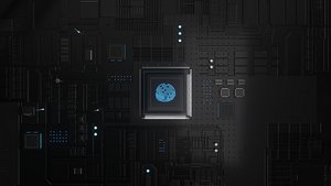 C4D Octane CPU chip core capacitance Scifi Circuit board 11 3D model