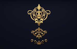 3D ornament classic decor model
