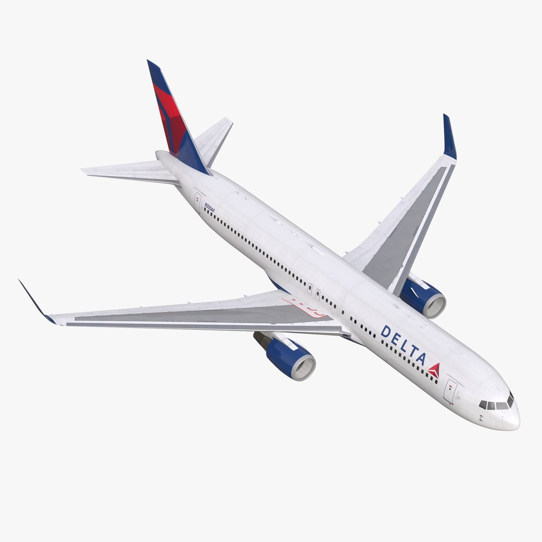 Boeing 767-300ER Delta Air Lines Rigged 3D model preview