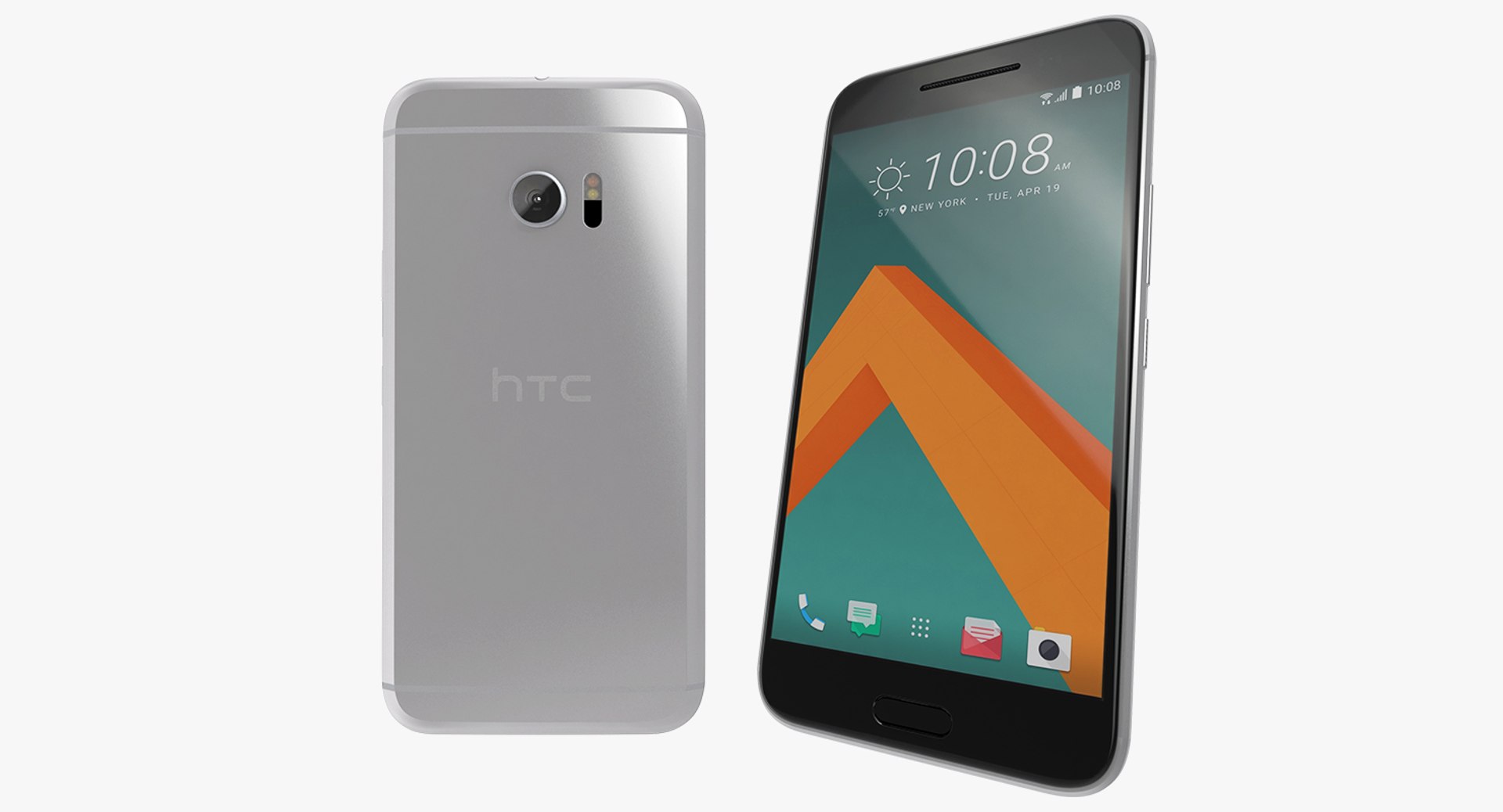 HTC 10 Glacier Silver 3D Model 3D model preview