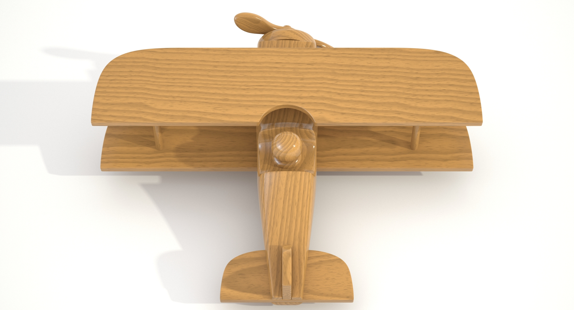 3d model varnished wooden airplane toy