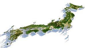 Japan Terrain Map 3D