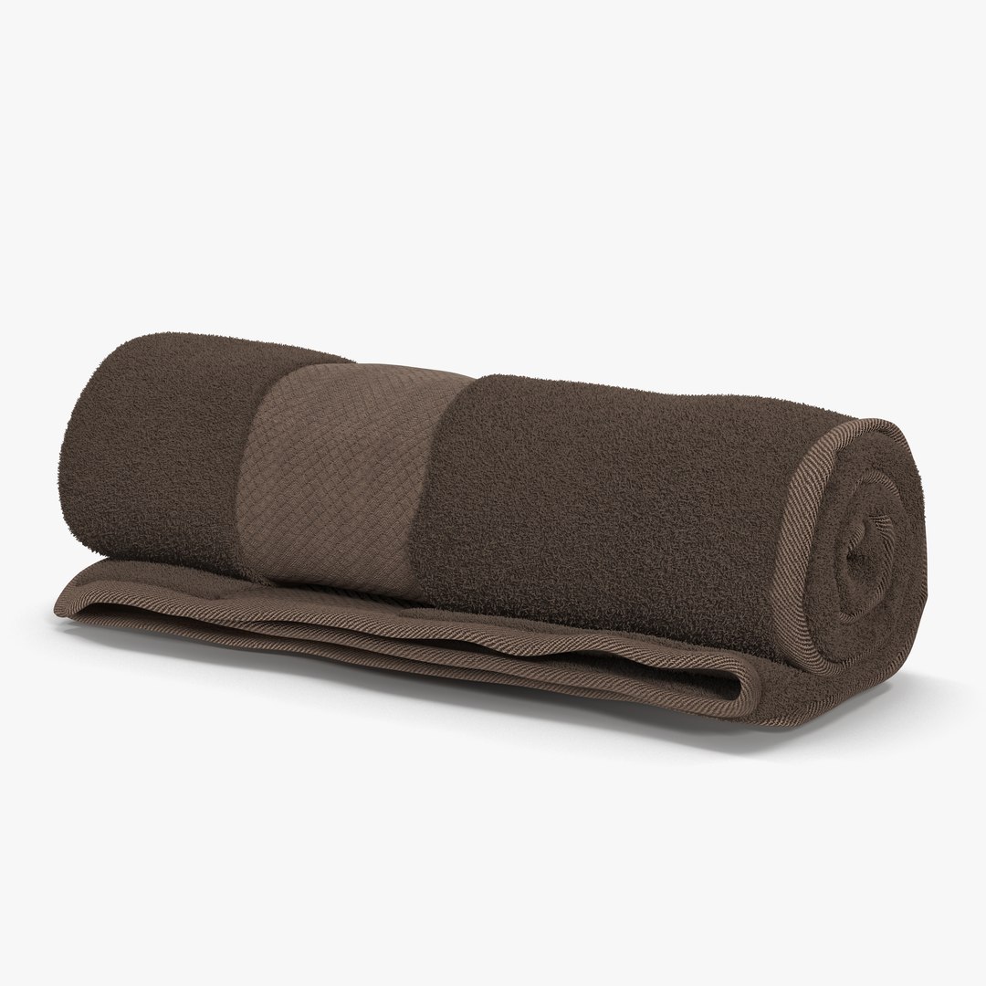 Rolled Towel Brown 3D model preview