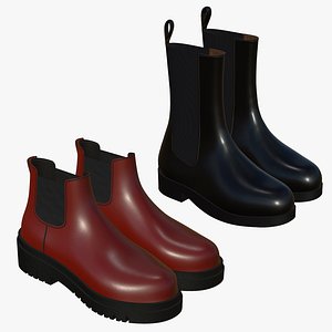 3D Realistic Leather Boots V18 model