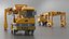 Terminal Container Carrier Truck Yellow Rigged for Maya