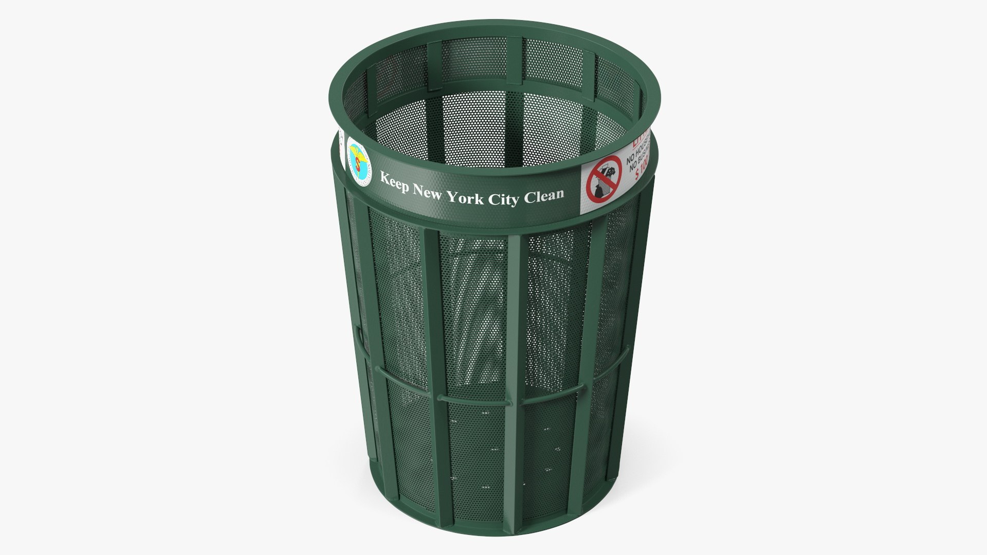 New York City Public Trash Can 3D model preview