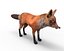 Preparado para el juego Fox low poly