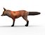 Preparado para el juego Fox low poly