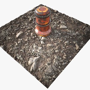 Stone mud ground tile 3D model