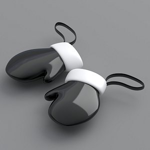 christmas hand gloves Black 3D model