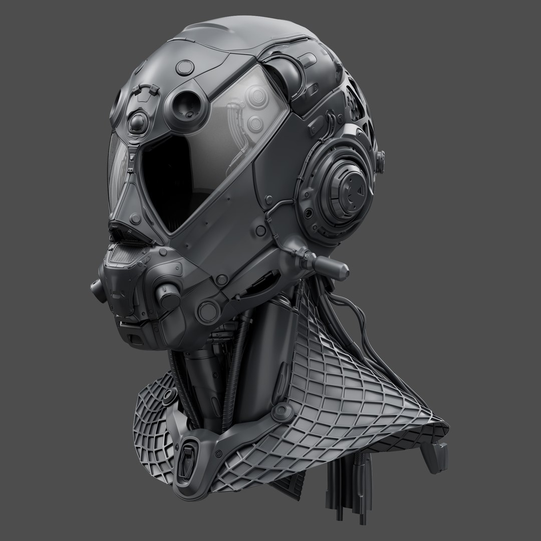 Modello 3D Maschera antigas cyberpunk con punte - TurboSquid 1981853