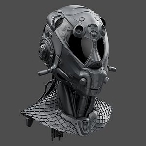 3D Realistic Cyberpunk Helmet