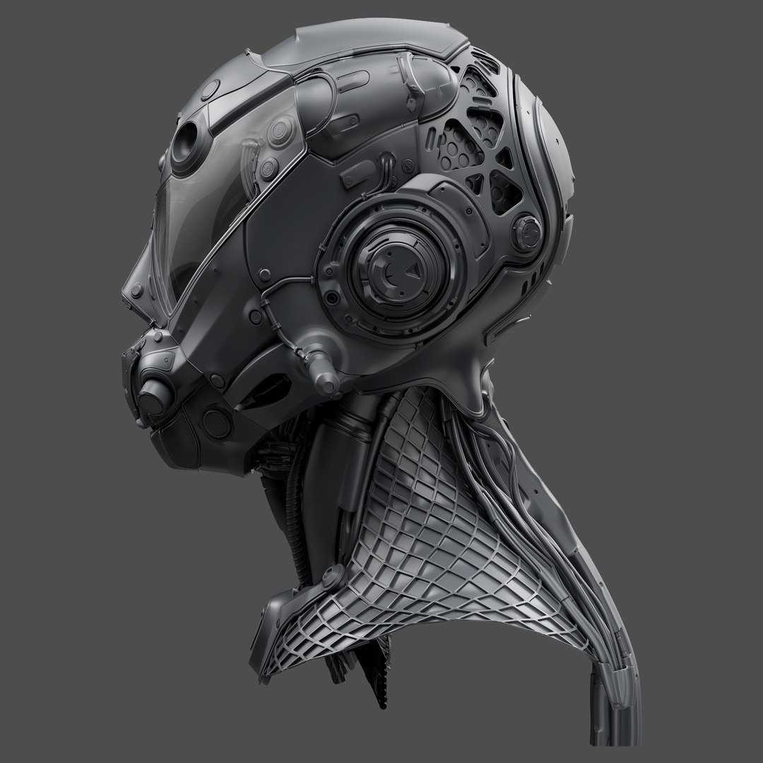 3D Realistic Cyberpunk Helmet - TurboSquid 1960950