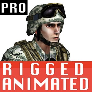free fbx model soldier military character rigged