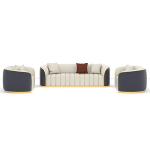 Modern Faux Leather Upholstered sofa set