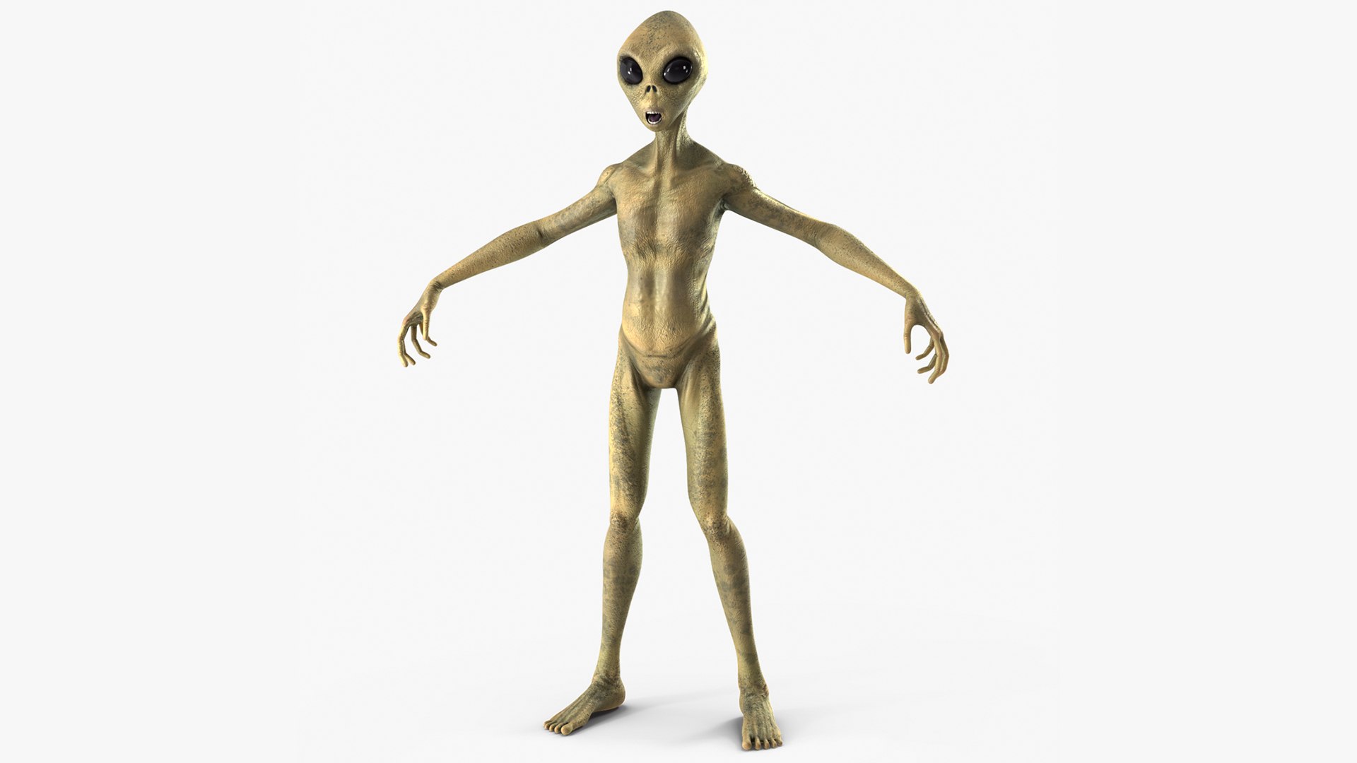 Humanoid Alien Creature Rigged for Cinema 4D 3D model preview
