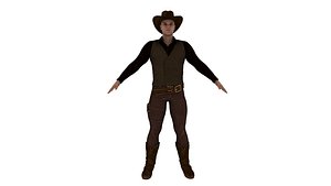 Realistic cow boy 3d model