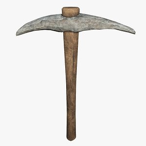 3D pickaxe tools stone model
