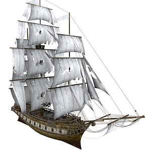 3D clipper sailing ship