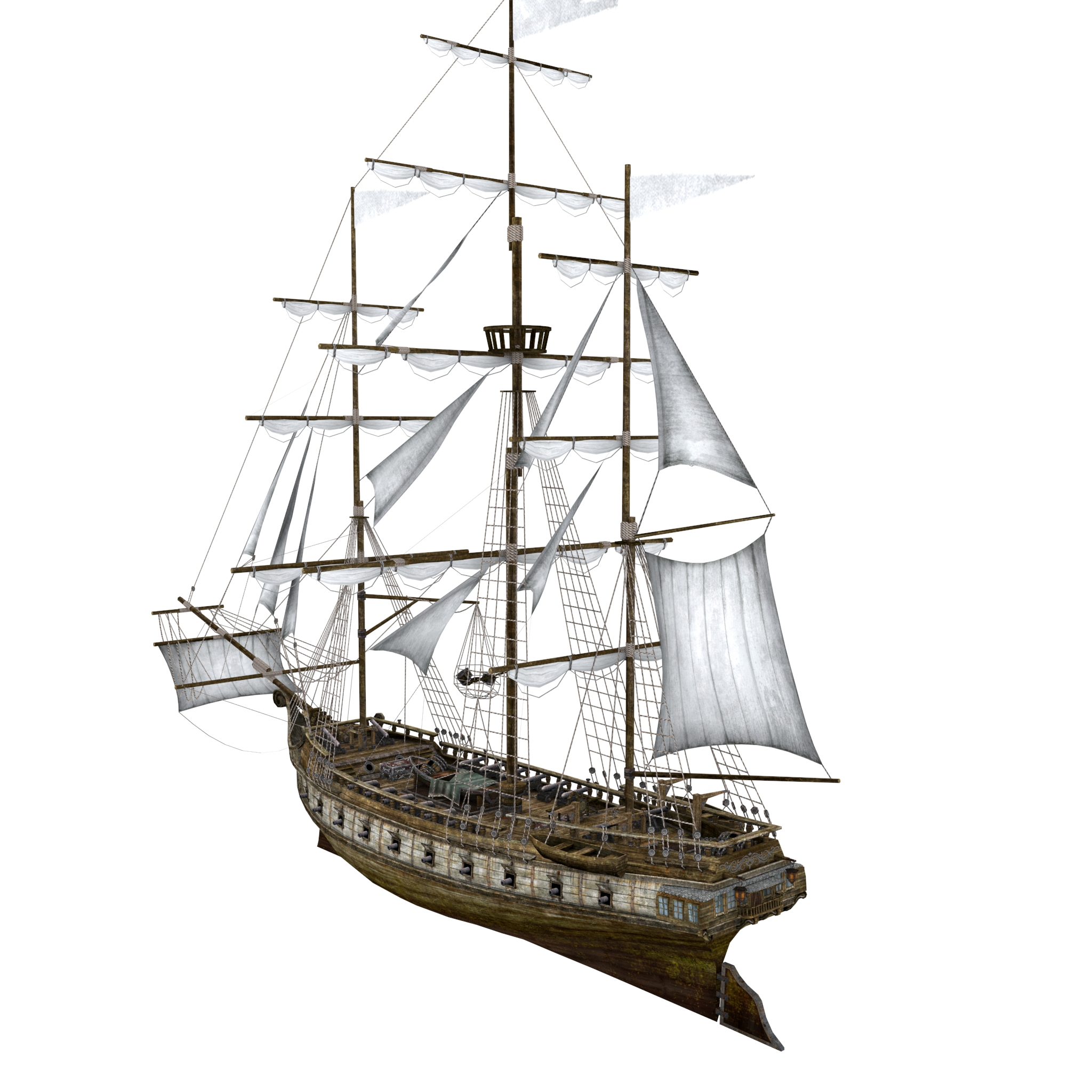 3D clipper sailing ship - TurboSquid 1520076