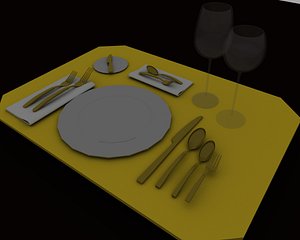 3D formal place setting model