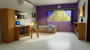 furnished interior bed rooms 3D model