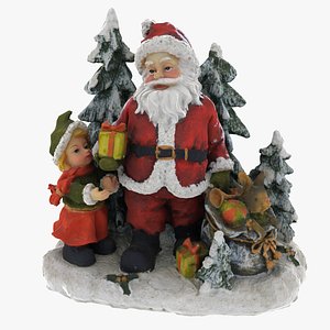 Santa Claus Cristmas scene 3D model