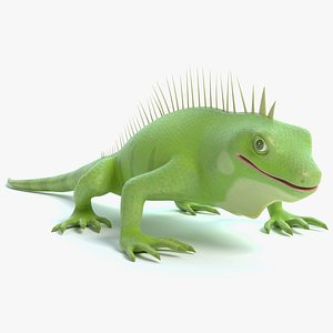 3D cartoon iguana