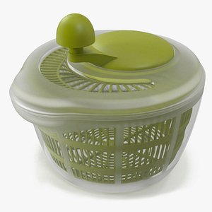 3D Plastic Salad Spinner Green model