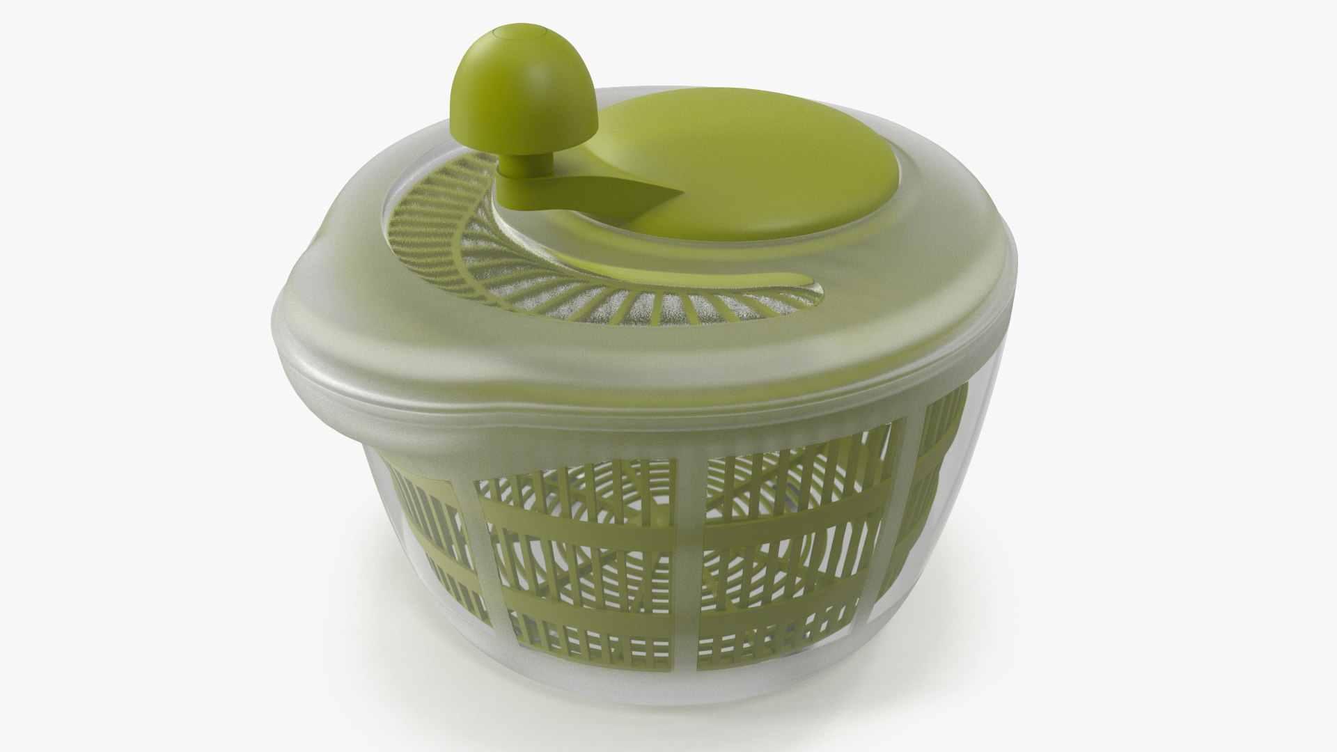 Plastic Salad Spinner Green 3D model preview